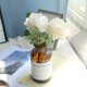 thumbnail image 1 of Fiudx Ramo de Rosas Artificiales, Elegantes Flores de Tela Blanca, Rosas Artificiales Bellamente Elaboradas, Decoración para Bodas, Jardín, Oficina o Fiesta, 28 Cm de Largo, 9 Cm de Diámetro de La Fl, 1 of 3