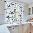 thumbnail image 2 of Starfish Kitchen Curtains Coastal Nautical Window Curtains Valance and Tier Set 36 Inch, Navy Blue Turquoise Sea Rod Pocket Short Tier Curtain, Summer Small Curtains for Kitchen Decor, 2 of 6