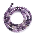 thumbnail image 3 of 1 Strand Natural Lepidolite/Purple Mica Stone Beads Strands Round 4.5~5mm Hole: 0.5mm 86pcs/Strand 15.35 inch(39cm), 3 of 4