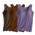 thumbnail image 3 of 3 Packs Wdfiry Summer Women's Slim-Fit Tank Tops with Built in Bra Scoop Neck Casual Sleeveless Shirts, 3 of 3
