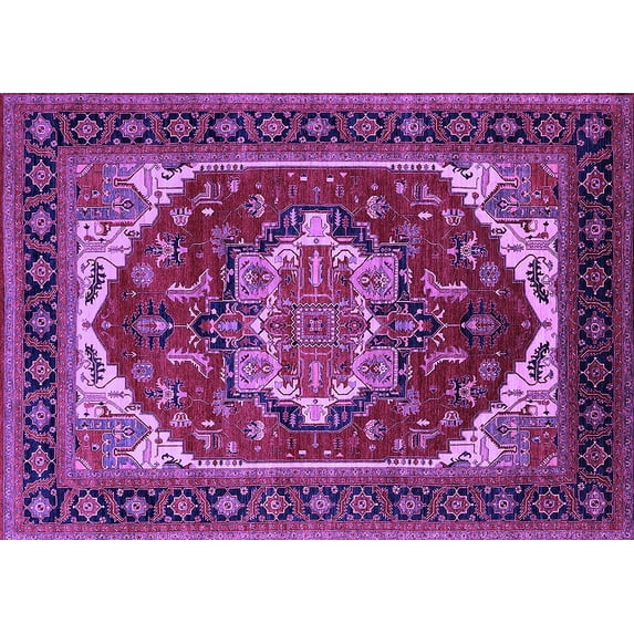 Ahgly Company Indoor Rectangle Oriental Purple Industrial Area Rugs, 6' x 9'
