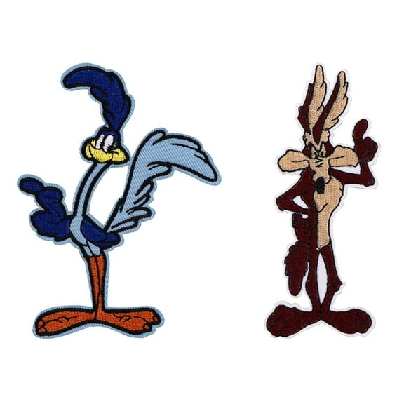 Wile E Coyote and Road Runner Looney Tunes Character Themed Iron on Patch Set