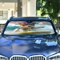 thumbnail image 4 of WOBOGO Surfing Dog Car Windshield Sunshades Autopilot Lightweight Accordion Sun Visor 53×23.5in, 4 of 8