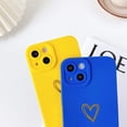 thumbnail image 5 of Compatible with iPhone 13 Mini Case for Women, Bronzing Luxury Heart Phone Case Cute Side Small Pattern Soft TPU Shockproof Full Camera Lens Protective Cover for iPhone 13 Mini (Yellow), 5 of 9