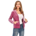 thumbnail image 4 of Women's Athleisure Velvet Hoodie Sweatshirt Sport Tops Plus Size Full Zip Hoodie Jogging Sweatshirt(Only Tops), 4 of 6