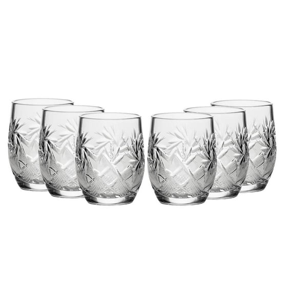WORLD GIFTS Set of 6 Cut Crystal Shot Glasses - 1.7 oz Hand Made Vodka Shooters, Vintage Design