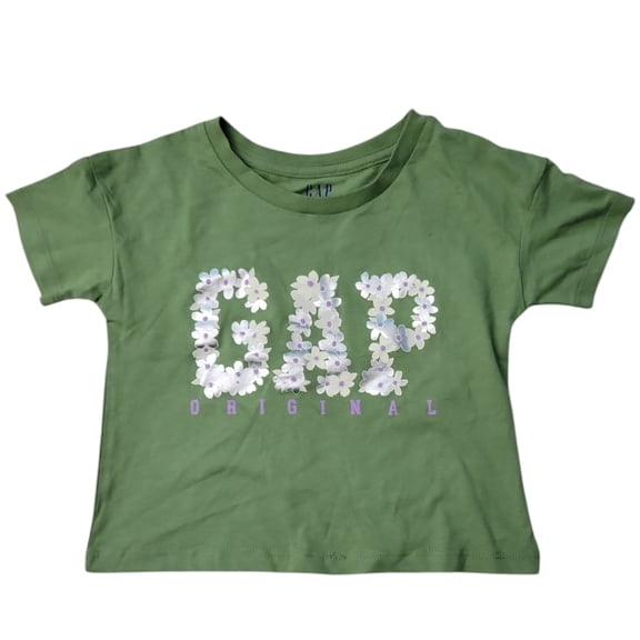 GAP Kids Girl's Short Sleeve Pullover Cotton Tee T-Shirt (Watercress, L (10/12))