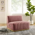 thumbnail image 7 of Modway Conjure Channel Tufted Performance Velvet Armless Chair - Gold/Dusty Rose, 7 of 7