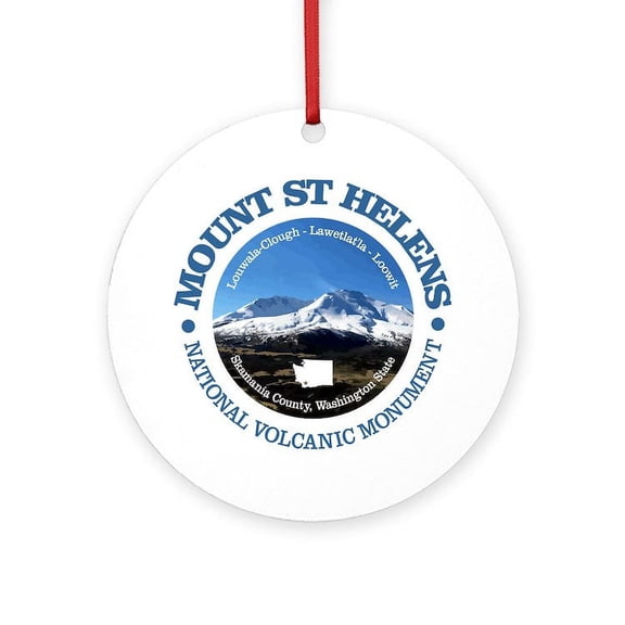 CafePress - Mount St Helens -  Round Wood Ornament 4"