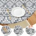 thumbnail image 4 of Stretchable Round Table Cover with Boho Floral - Elastic Hem Fits 52 to 56 Inch Tables - Colorful Kitchen Tablecloth, 4 of 7