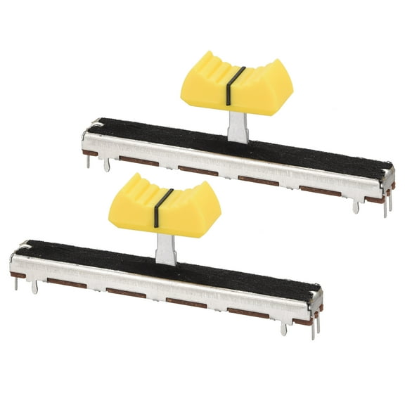 Uxcell 75mm Straight Slide Potentiometer B10K Ohm Yellow Black Knobs 2pack
