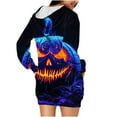 thumbnail image 6 of Halloween Dress for Women Skull Hoodie Dress Gothic Rose Print Costume Spooky Pullover Tunic Outfit, 6 of 6