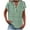 Green, variant on Shirts for Women under $10 Short Sleeve V-Neck Stripe Button Casual Printed Home T-shirt Blouses Green S