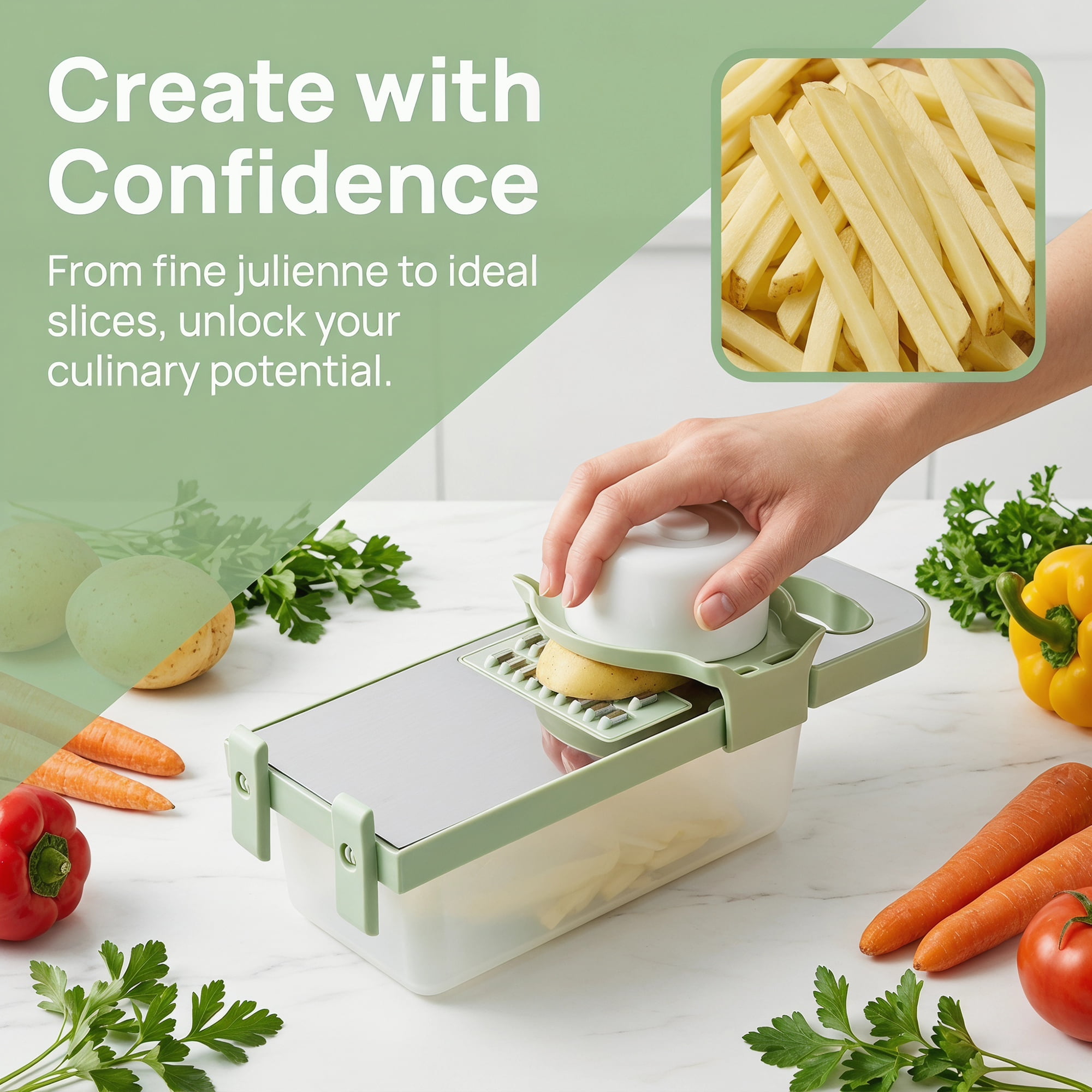Unique Bargains Mandoline Slicer with Chopping Function for Cooking 6 in 1(D) 11"x4.3"