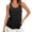 Black, variant on Casual Slub Knit Vest Sleeveless Summer Basic Camisole Soft Comfortable Layering Tank Band Top Women Shirt with Strings