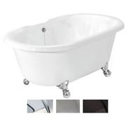 American Bath Factory T080A-OB Celine Bathtub no Faucet Holes- White