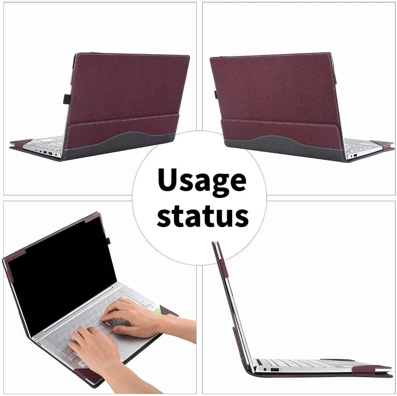 Laptop Cover Case for ASUS Vivobook 16 (M1607 / X1607) and S16 (M3607 /S3607) Sleeve,PU Leather Protective Shell Detachable Notebook PC Bag Accessories