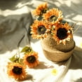 thumbnail image 7 of Zukuco 6PCS Artificial Sunflowers Long Stem Silk Single Bulk Flowers Fake Sunflower Bouquet for Wedding Party Centerpieces Home Decoration(Yellow), 7 of 7