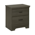 thumbnail image 2 of 2-Drawer Bedroom Nightstand in Gray Maple Wood Finish, 2 of 3