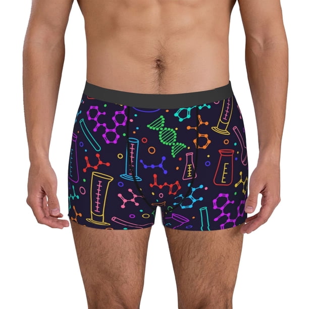 Balery Chemistry Science Calzoncillos bóxer para hombre, ropa interior de algodón suave y transpirable con cinturilla de nailon-Medium