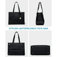 thumbnail image 6 of CNV Lunch Tote Bag for Women, 15.6 Inch Laptop Bag with Insulated Lunch Compartment, Quilted Large Capacity Computer Handbag with Purse for Business, Work, Nurse, Office, Collage, Casual, Black, 6 of 7
