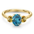 thumbnail image 3 of Gem Stone King 10K Yellow Gold London Blue Topaz and Yellow Citrine Engagement Ring for Women | 2.01 Cttw | Oval 8X6MM | Gemstone November Birthstone | Size 9, 3 of 6