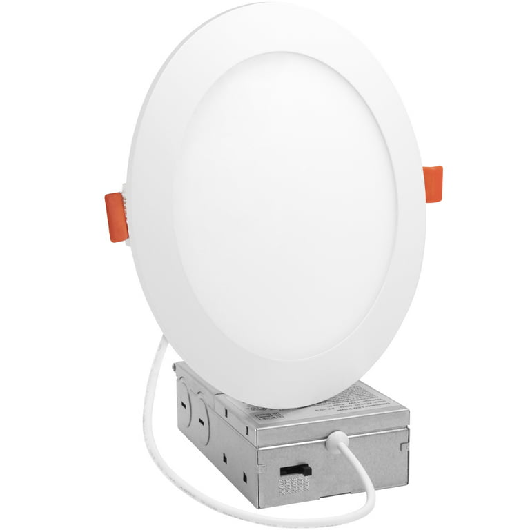6 in. Slim Round Recessed LED Downlight, Canless IC Rated, 1050 Lumens, 5  CCT Color Selectable 2700K-5000K 