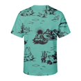 thumbnail image 5 of Boys Graphic Tees Loose Fit Graphic Print Crewneck Short Sleeve Breathable Tee for Casual Wear Boys' Tops Tees Shirts Blue 2 Years-3 Years, 5 of 6
