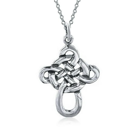 silver celtic necklace cross pendant viking sterling irish knot twisted inch mens