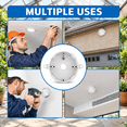 4 Inch Round Metal Electrical Box, White, 1/2 Inch Threaded Holes ...