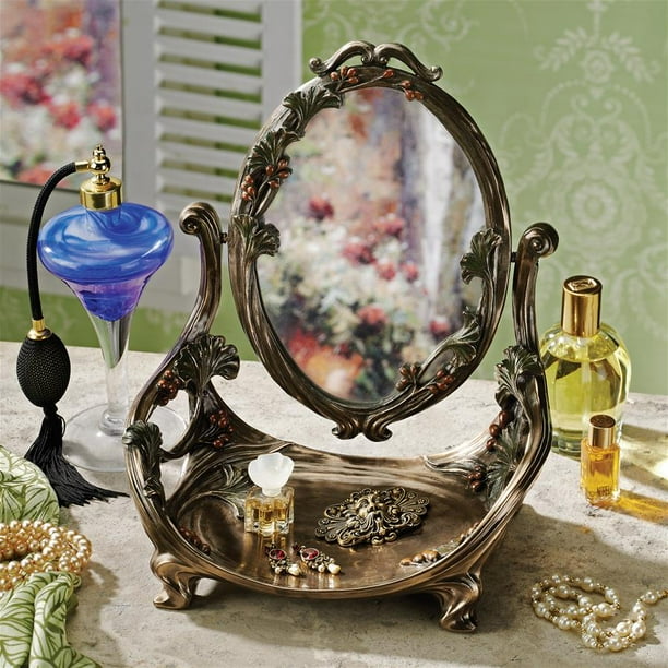 Guimard Art Nouveau Vanity Table Mirror With Stand Com Guimard Art Nouveau Vanity Table Mirror, Antique Table Mirror With Stand