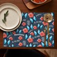 thumbnail image 5 of Pioneer Flower Floral Print Pattern Summer Placemats Table Placemats Set Of 4-Linen Kitchen Washable Placemats Table Mats 12x18 Inch Non-Slip Heat Resistant, 5 of 6