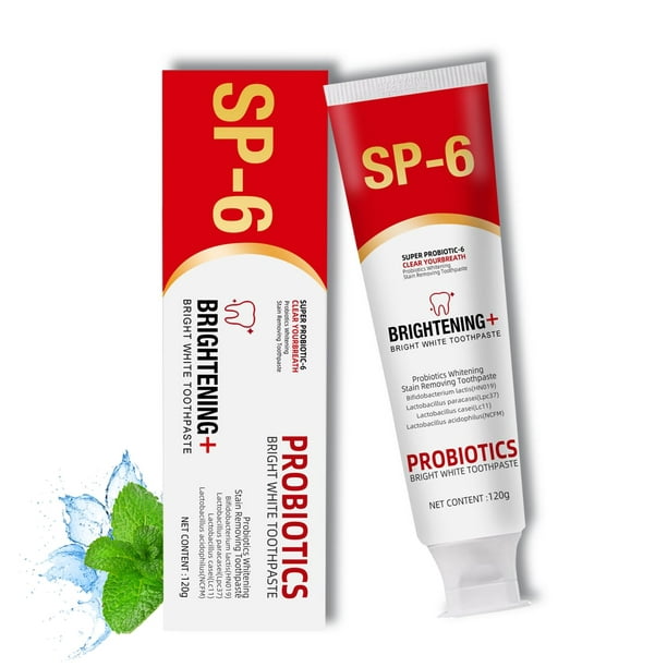 Pasta de dientes Sp-6 Ultra Whitening para un aliento fresco, Pasta de dientes Sp-6 Probiotics Bright White, Pasta de dientes ultra blanqueadora Sp-6, Pasta dental Sp-6 Probiotics, Pasta Dental Sp-6