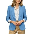 thumbnail image 5 of Women's Solid Blazers For Women Business Casual 3/4 Sleeve Lapel Open Front Suit Jacket Work Blazer With Pockets, 5 of 9