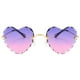 thumbnail image 2 of Gafas de sol de moda en 2 colores con protección UV400 y marco dorado. Púrpura + rosa, 2 of 9