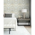 thumbnail image 2 of NextWall Gray Acanthus Floral Peel and Stick Wallpaper, 2 of 8