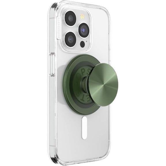 PopSockets Phone Grip for MagSafe, Magnetic Holder, Phone Stand, Green - Alum Radial Olive