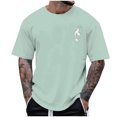 thumbnail image 3 of Siaonvr T Shirts For Men Tall Male Spring And Summer All Print Short Sleeve Round Neck T Shirt Fashion Trend Bottoming Shirt, 3 of 6