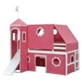 thumbnail image 5 of Harper & Bright Designs House Twin Loft Bed Frame with Slide and Tent, Castle Playhouse Bed Frame with Ladders for Boys Girls, Pink, 5 of 18
