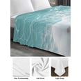 thumbnail image 5 of Twin XL Size Flat Sheet Only, Beach Coastal Soft Brushed Microfiber Bed Sheets, Summer Nautical Starfish Aqua Beige Hotel Quality Breathable Bedding Top Sheet, Easy Care, 66"x102", 5 of 9