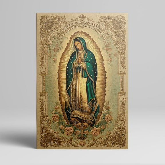 1pc Virgin of Guadalupe Framed Canvas Wall Art, Decor room hanging Wall Picture Decor for Home Gifts, living room, bathroom, bedroom, kitchen wall art decor canvas wall art