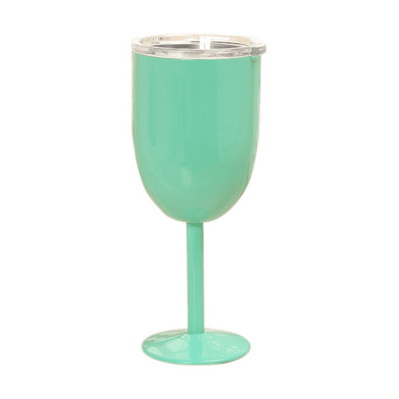 Wine Glass Stainless Steel Double Layer Goblet Color Large Capacity Tumbler Cup Mint Green