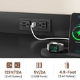 thumbnail image 4 of 35.4” File Cabinet, Filing Cabinet fits Letter/A4 Size, 2 Drawe File Cabinets for Home Office with Power Strip, LED Lights, Lock, Open Shelf, Black, 4 of 8