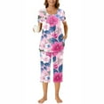 thumbnail image 2 of Tnhcen Women Short Sleeve Lounge Set Capri Pants with Pockets 2 Piece Loungewear S-3XL, 2 of 5