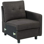 DAZONE Sectional Right-Arm Facing Chair in Charcoal