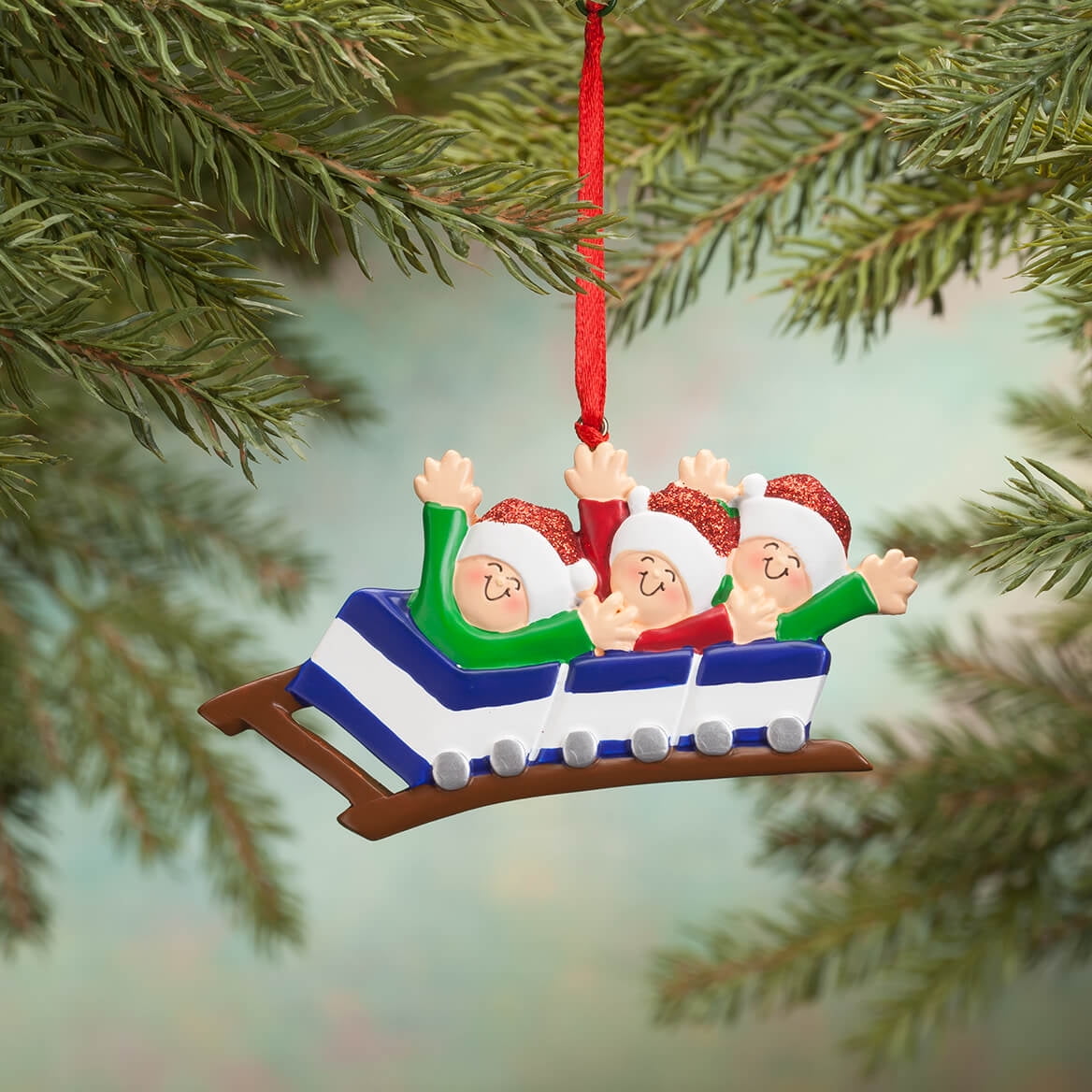 Rollercoaster Family of 5 POLAR X Personalizable Christmas Tree Ornament