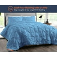 thumbnail image 2 of SGI Microfiber Comforter Set California King Size Mediterranean Blue Pinch 3 Piece, 2 of 5