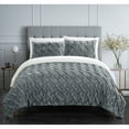 thumbnail image 2 of Thirsa 3 or 2 Piece Comforter Set Ultra Plush Micro Mink Criss Cross Pinch Pleat Sherpa Lined Bedding, 2 of 6