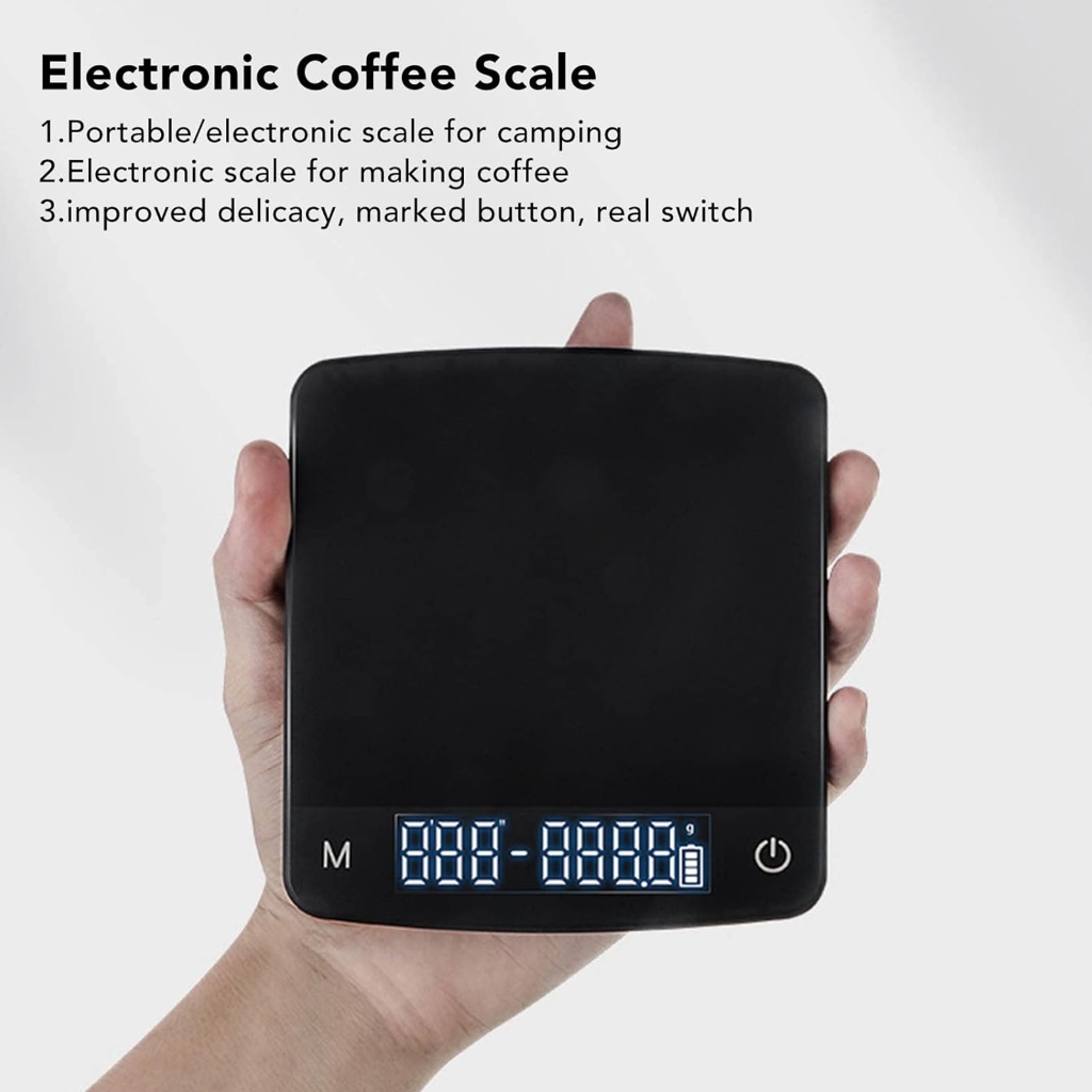 Digital Kitchen Scale with Timer Drip Espresso Scale 2/3kg/0.1g High Precision