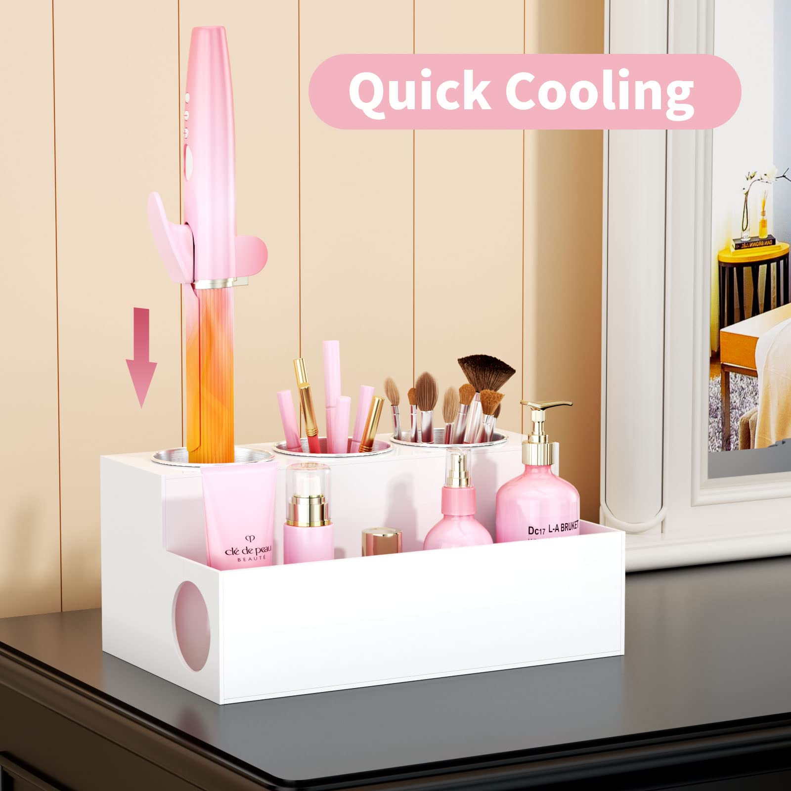 Niubee Acrylic Hair Tool Organizer, White photo 3